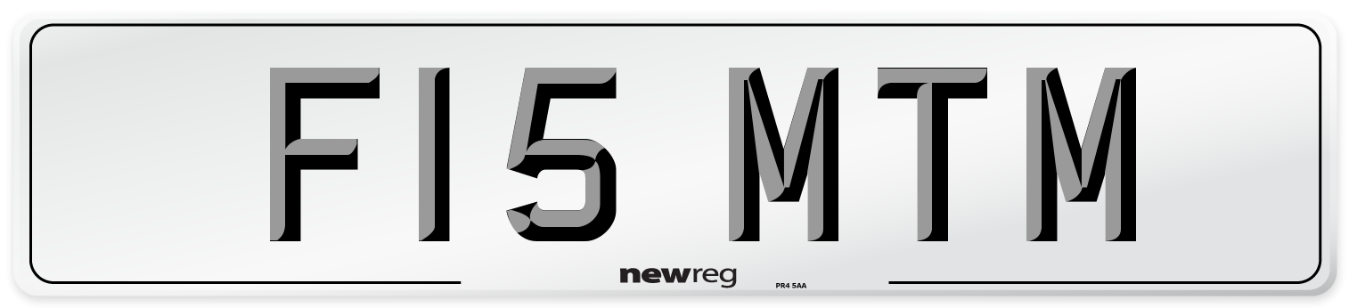 F15 MTM Number Plate from New Reg